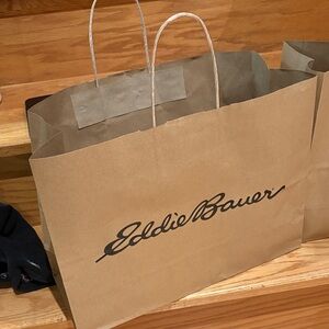Eddie Bauer Brown Paper Shopping Bag-Medium size